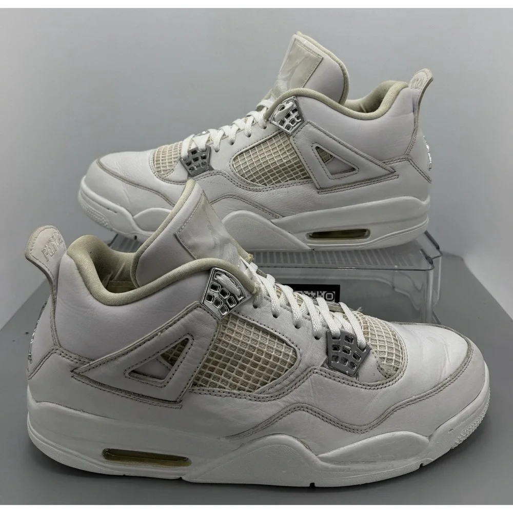 Nike Air Jordan 4 Retro Pure Money White 2017 Sneakers 308497-100 Mens Size 12